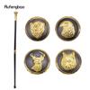 Gold Luxury Animals Bear Hawk Deer Wolf Totem Walking Cane Fashion Walking Stick Gentleman Crosier Knob Walking Stick 93cm