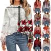 Women's Fashion Long Sleeve Shirts Loose Fitted Crewneck Basic Halloween Print Tops Casual Outfits