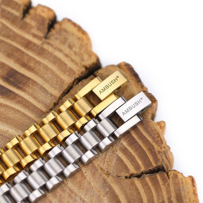 AMBUSH ремешок браслет мужской из нержавеющей стали простой нейтральный браслет легкой роскоши темпераментные аксессуары для запястья не выцветают