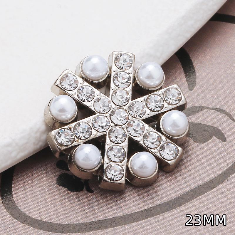 Rhinestone Metal Buttons for Women's Coats & Sweaters - Hand Sewn Fragrance-Style Round Alloy Decorations