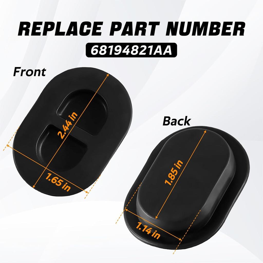 4PCS Car Floor Drain Plugs Compatible with Jeep Wrangler JK JKU JL 2007-2018 Replace# : 68194821AA