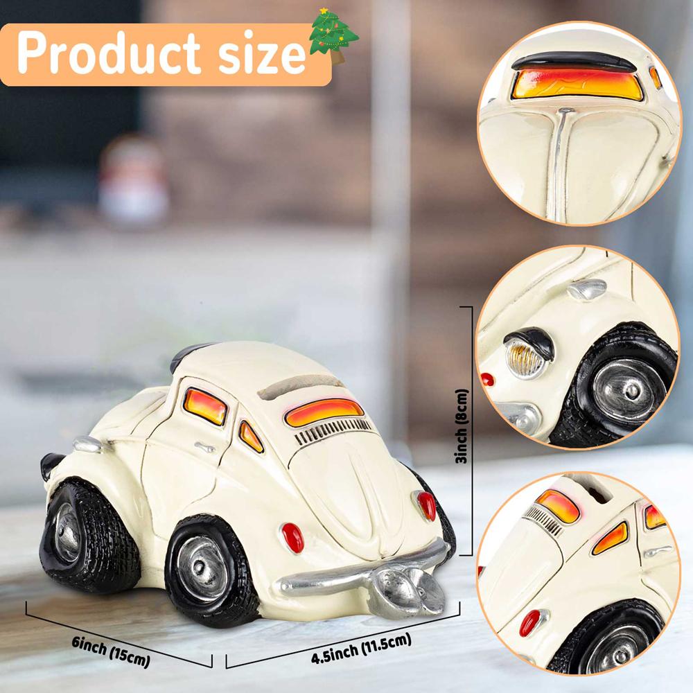 Resin Collectible Vehicles Classic Beetle Bug Model Decorative Figurines Home Office Table Centerpiece Decor Gift for Car Lover
