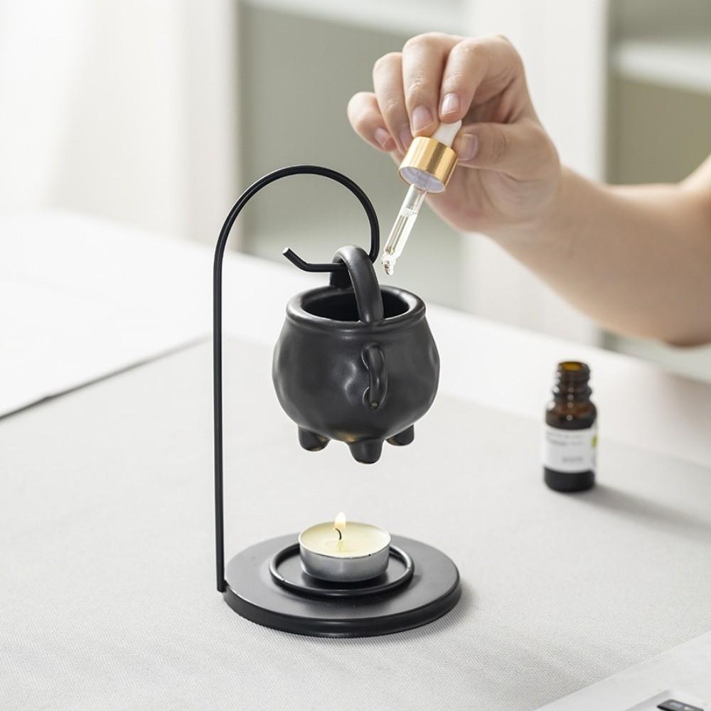 Multi-functional Aromatherapy Burner Decorative Handmade Essential Oil Burner with Iron Hook Ceramic Oil Diffuser Home Decor