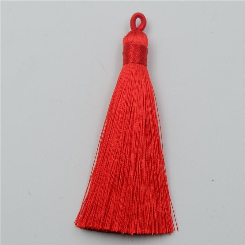 Подвеска-кисточка из гладкого полиэстерового шелка своими руками с коротким подвесным кольцом для ювелирных изделий