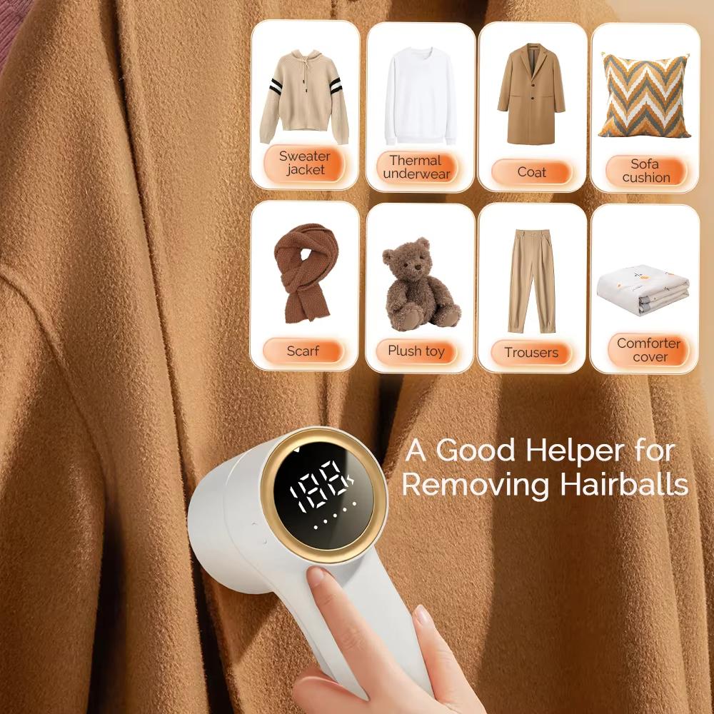 Электрический триммер для удаления катышков HairBall, устройство для удаления катышков со свитера, интеллектуальный светодиодный цифровой дисплей, бритва для удаления катышков, триммер с зарядкой через USB, 5 скоростей