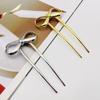 Vintage Metal Bow Hairpin Creative U-shaped Headwear Unique Bowkont Hair Stick  Hair Accessory