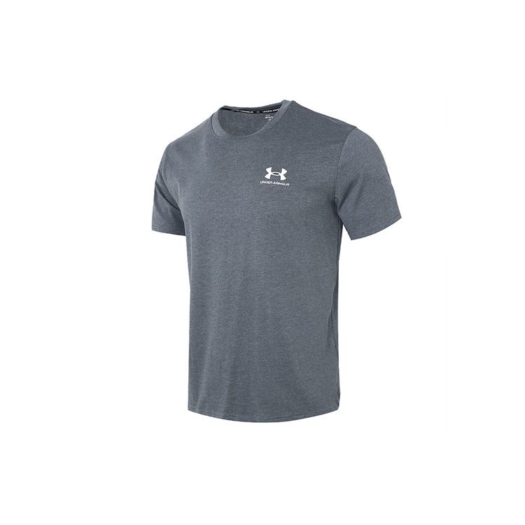 Under Armour Сплошная цветная спортивная футболка для фитнеса и тренировок с короткими рукавами, мужские топы, серая 1373997-012