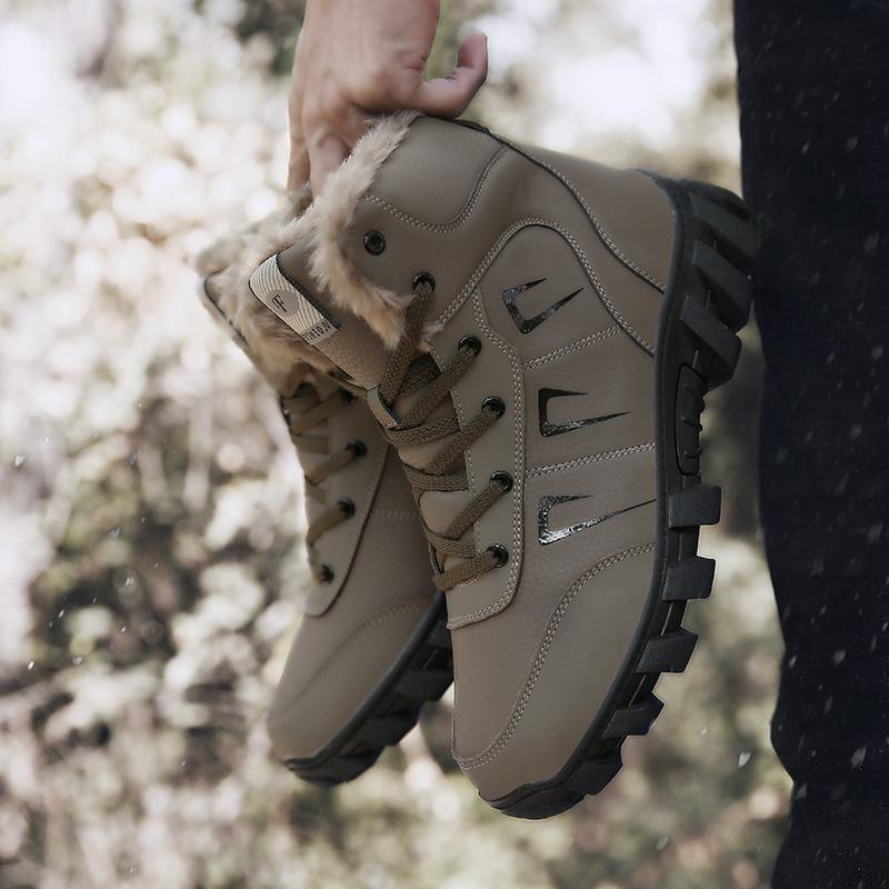 TUINANLE Зимние плюшевые мужские рабочие защитные ботинки женские ботильоны мужская обувь