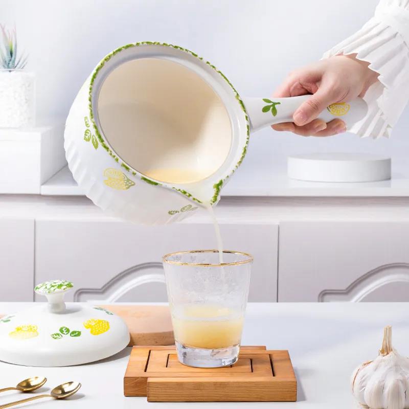 Керамический маленький горшочек для молока, горшочек с лапшой быстрого приготовления, маленький котелок для кипячения, молоко, милый горшочек с детскими добавками, маленький горшок, домашняя запеканка с лапшой