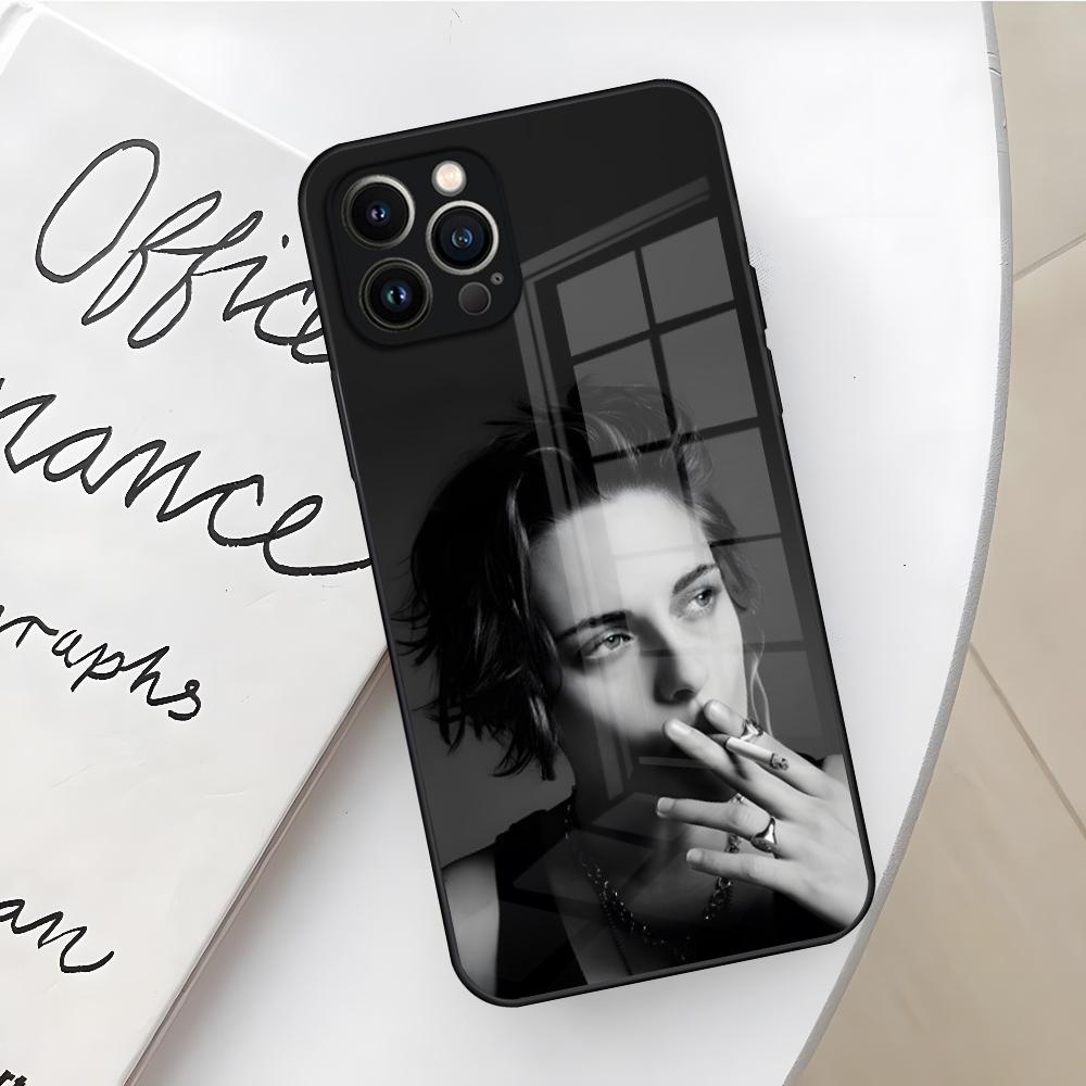 Потрясающая девушка Кристен Стюарт Чехол для телефона для iPhone 17 16 Air 15 14 12 11 13 Pro Max Mini X Xr Xs Se Puls Стеклянная Крышка