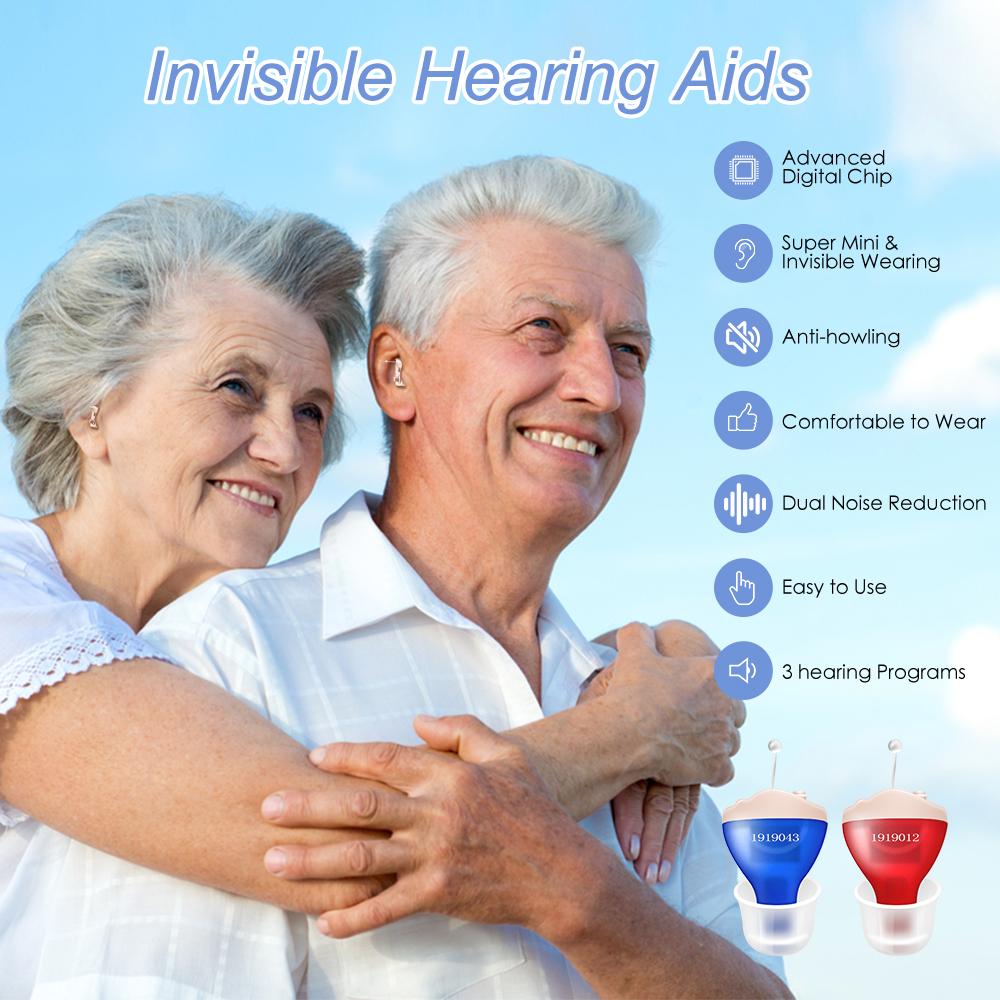 Слуховой аппарат для глухих Слуховые аппараты для пожилых людей Невидимые цифровые мини-ушные аппараты Усилитель звука Беспроводные наушники audifonos