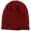 Autumn Winter Pleated Plush Women's Pullover Knitted Wool Wavy Moon Ear Protection Hat