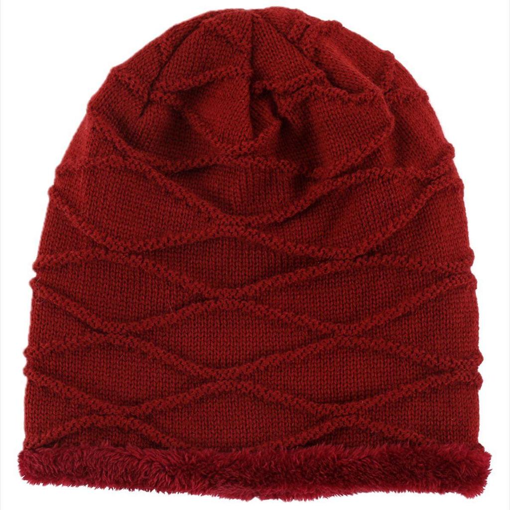 Autumn Winter Pleated Plush Women's Pullover Knitted Wool Wavy Moon Ear Protection Hat