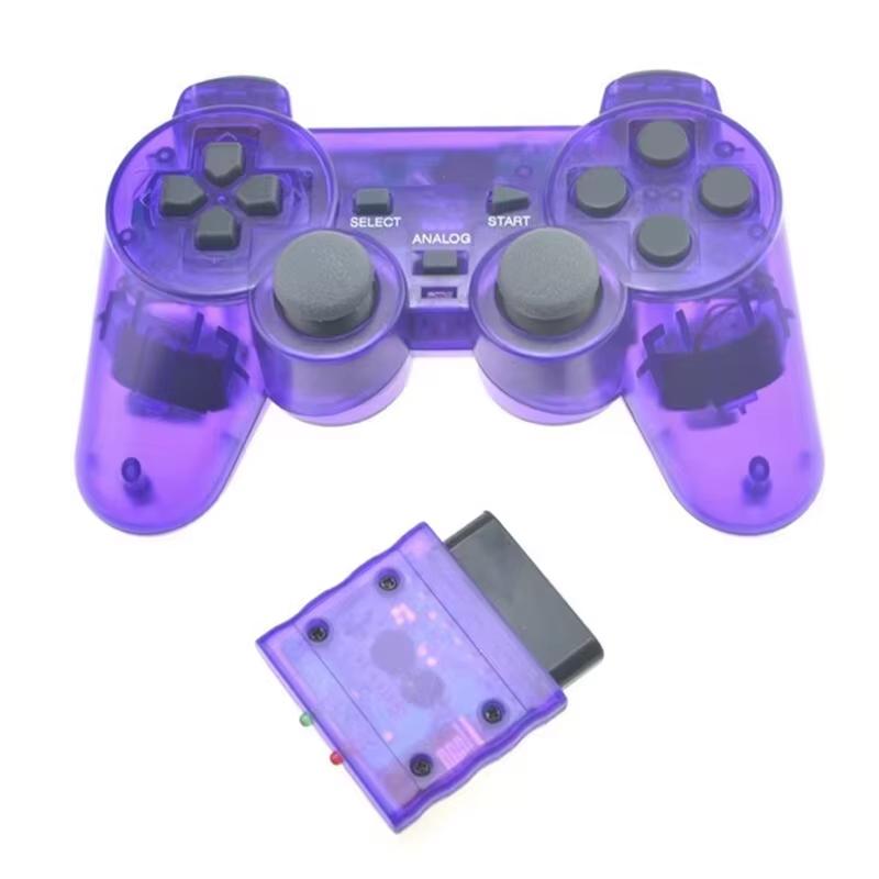 Прозрачный Беспроводной Джойстик для PS2 2.4G Геймпад Вибрация для Контроллера PS2