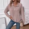 Spring and Autumn Women's Plus Size Casual Clashing Stripes Half Zip Long Sleeve Sweatshirt