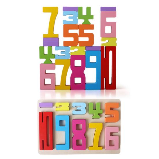 1 набор деревянных конструкторов с цифрами, обучающая цифровая игра-блок для малышей