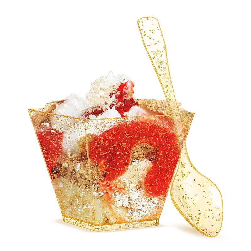 10 шт. Пластиковые стаканчики для десерта трапециевидной формы одноразовые контейнеры для торта и десерта