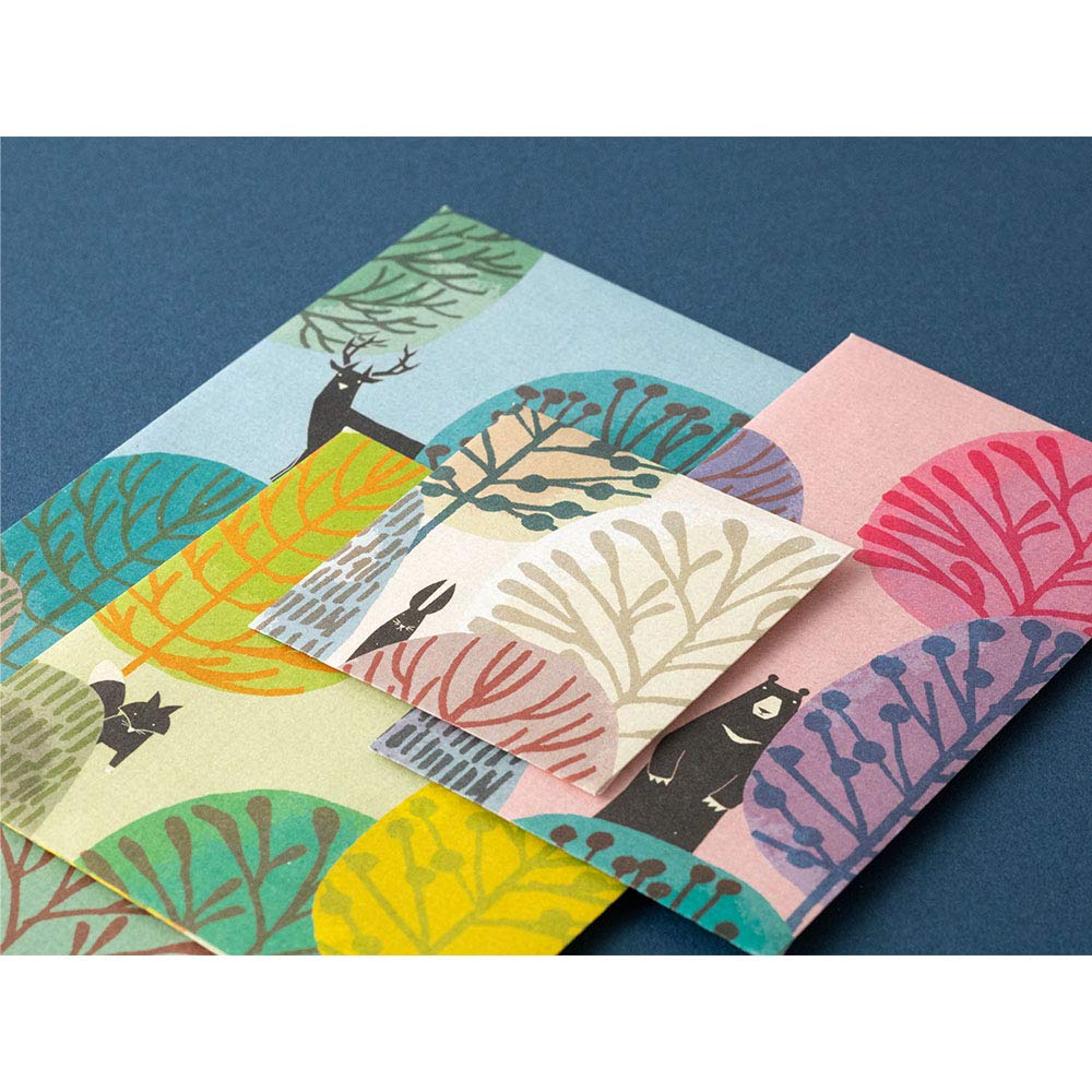 Midori Envelope Rusty Forest Animal Pattern 20565006