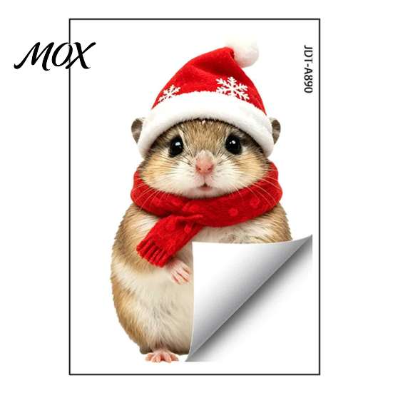 Рождественская вечеринка Домашний декор Животные Статические наклейки на окна, Олень Птица Белка Хомяк Снежинка Наклейки, Наружные украшения Легко снимаются и клеятся