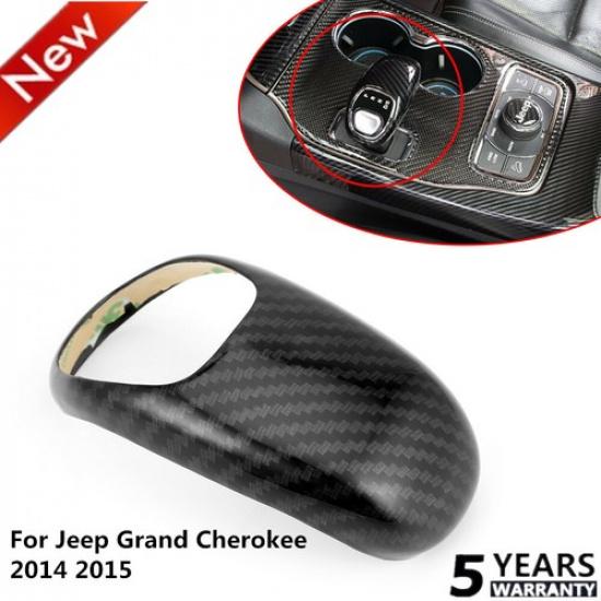 Carbon Fiber Gear Shift Knob Cover Decor Trim For Jeep Grand Cherokee 2014 2015