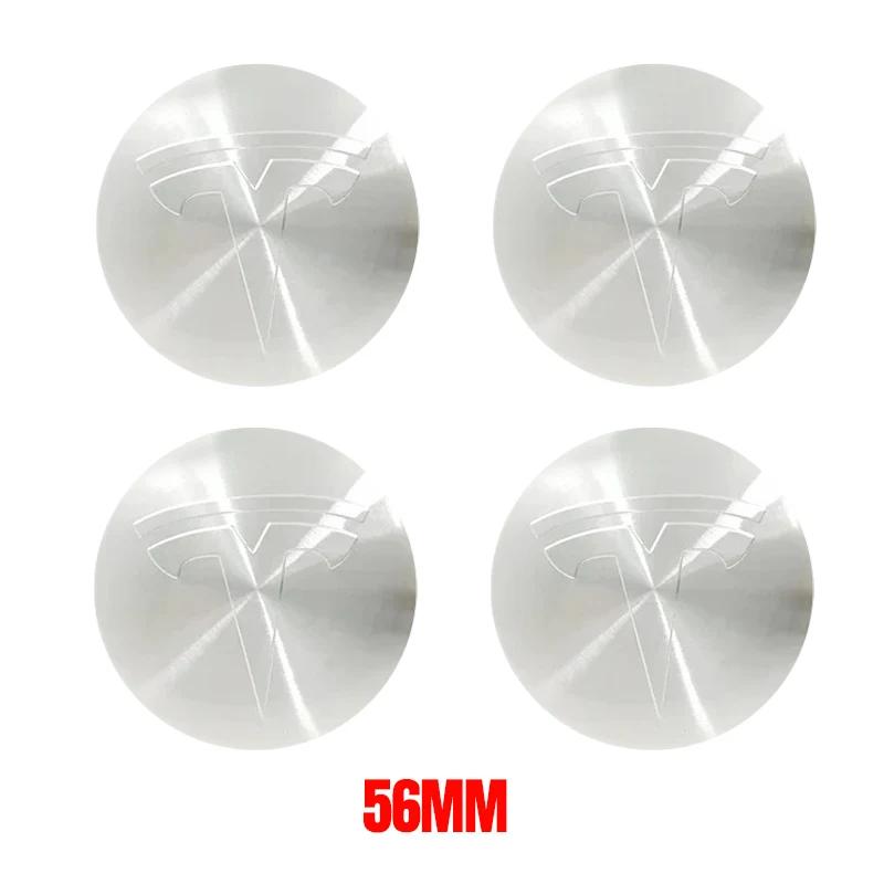GEWT6 4pcs 56mm Tesla Hub Cap Center Cap Logo High Quality Sticker for Tesla Model 3 Y S X Personalized Car Sticker Car Accessories
