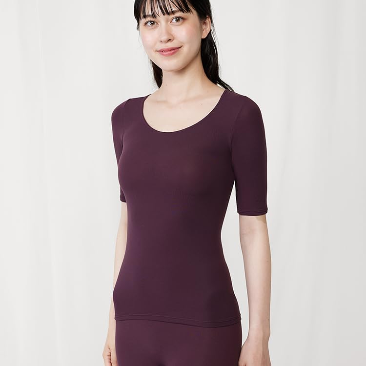Triumph Sleeve Top with Warm Cotton Inner Size M 5/8 100% 5380, Brandy,