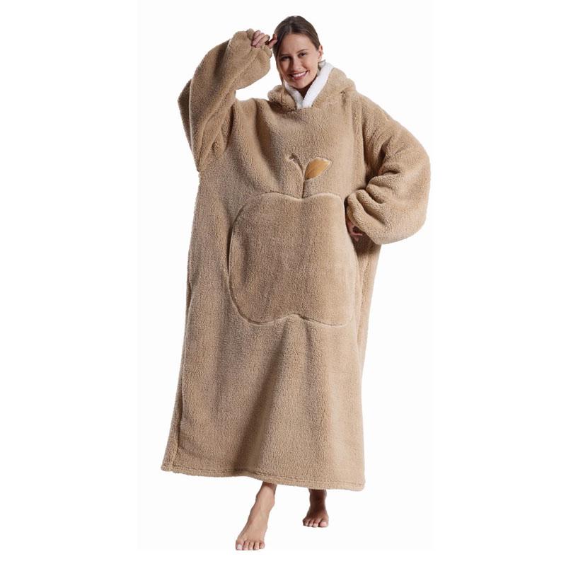 Длинные носимые одеяла, зимнее фланелевое одеяло с капюшоном и длинными рукавами, для мужчин и женщин, мягкое, уютное, для взрослых, одеяло для телевизора