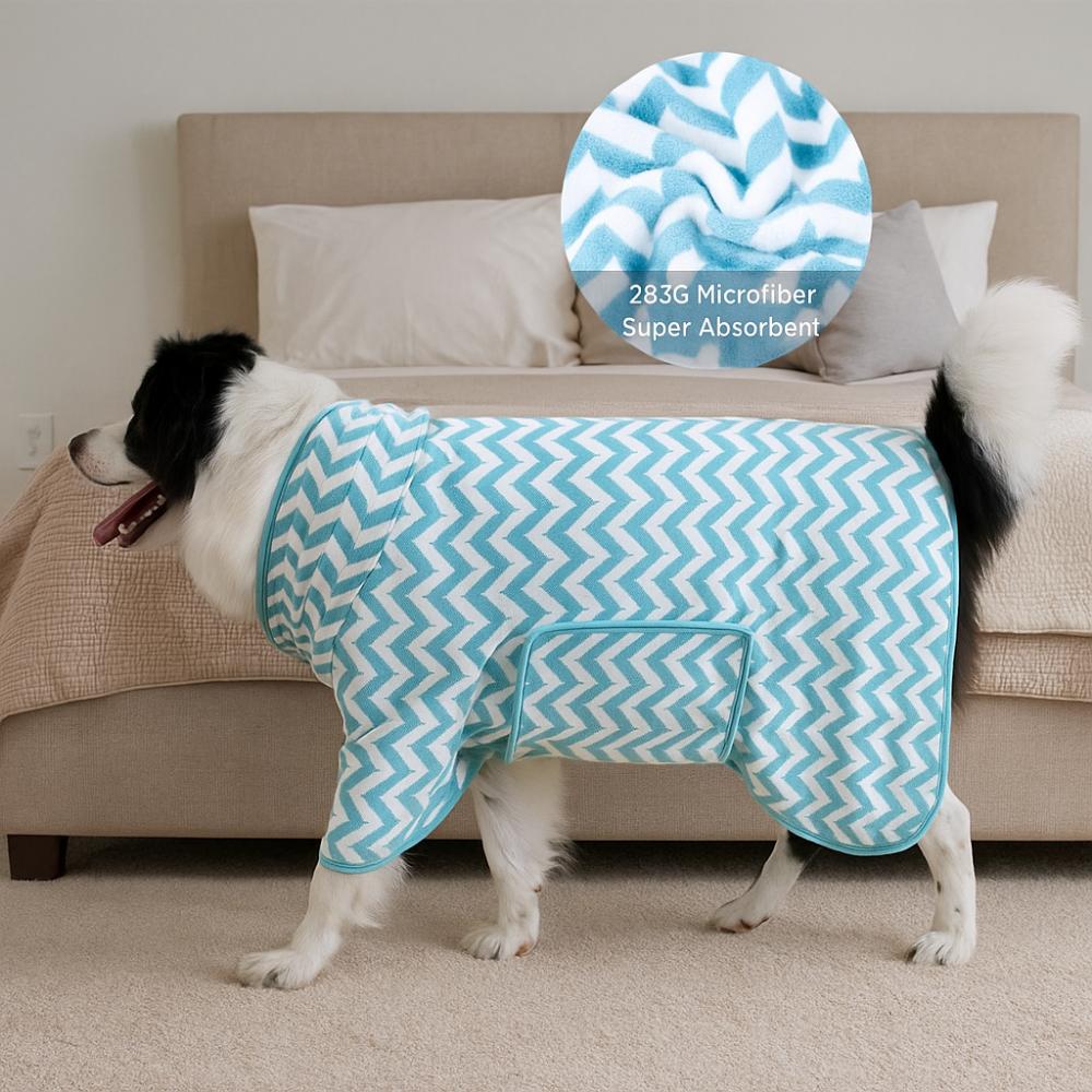 Keeping Warm Dog Bath Robe Super Absorbent Dog Drying Coats Indoor Outdoor Use