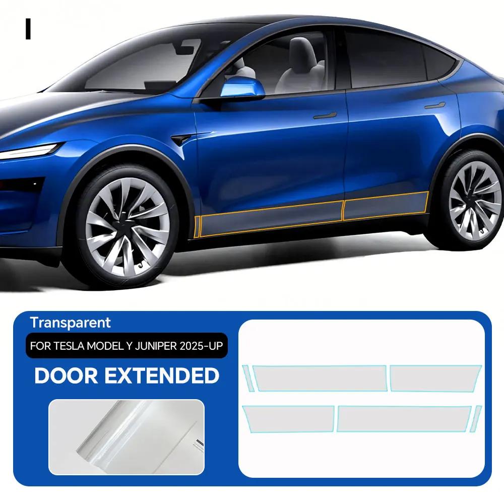 PDJN7 For Tesla Model Y Juniper Model Y 2025 2026 PPF Car Door Threshold Front Bumper Door Extended Film TPU Paint Protection Clear