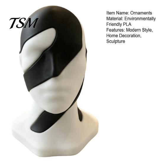 Unique Housewarming Gifts Dualism Unity Sculpture, 3D Printed Abstract Two-Part Head Art Statue, Atmospheric Business Modern Style Matte PLA Ornament,