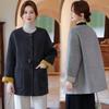 Women's Double-sided Woolen Coat Loose High-end Crew Neck Coat New Thin Coat Women
