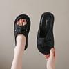 Fashion Flip Slippers Women Summer New Outside Wear Round Toe Open Toe Bow Platform Non-slip Casual Flat Beach Sandals