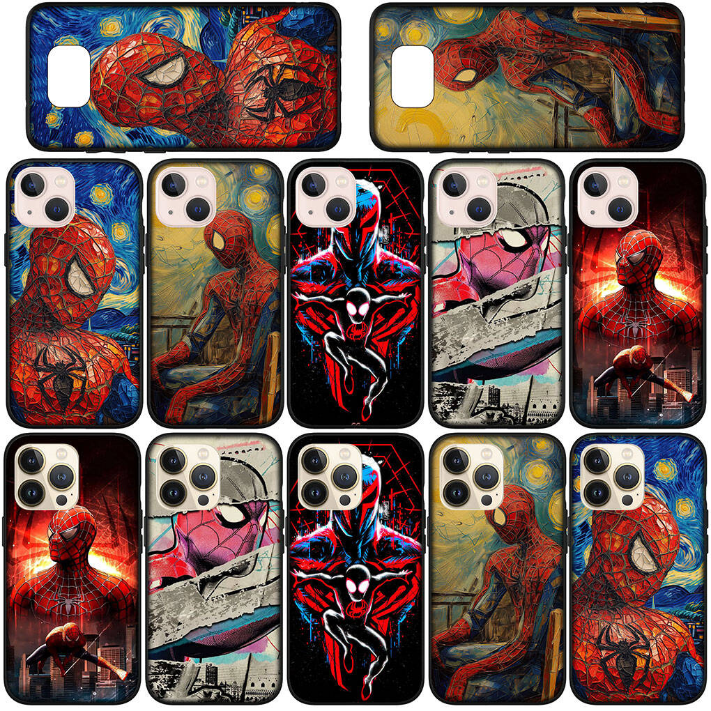 Для Samsung Galaxy S25 S24 S23 iPhone 17 16 15 Xiaomi Redmi Note 14 13 12 11 Plus Pro Max XR A37 Чехол Мультяшный Человек-паук Spiderman OPPO Huawei Обложка
