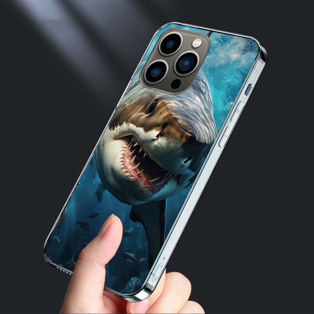 Чехол для телефона 'Пасть Глубоководной Злой Акулы' Для iPhone 16E 15 Pro 14 Plus 17E 16 17 Pro Max Air 11 12 13 Mini Ударопрочный