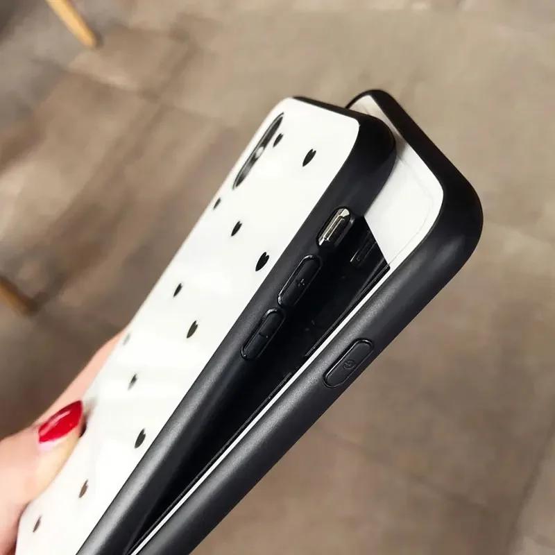 Для Samsung S25 Ultra Plus S24 FE чехол маленький Love Heart жесткий стеклянный жесткий чехол для Galaxy S25+ ударопрочный кисточка ремешок на запястье телефон чехол