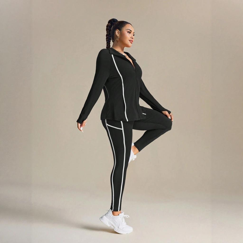 Yoga pants fashion striped fitness pants high waist hip lift slim slim yoga pants breathable sports fitness pants
