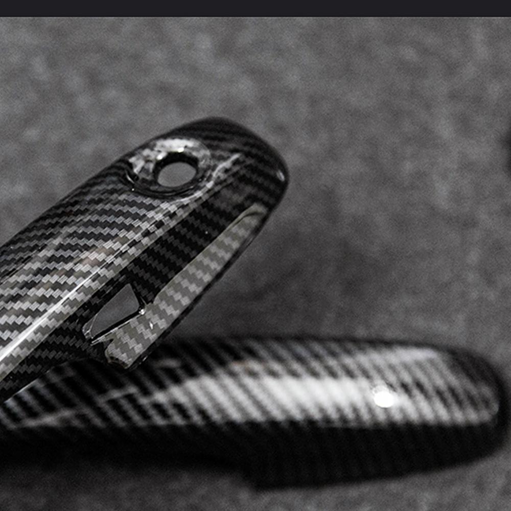 Carbon Fiber Printed For Ford Focus Exterior Side Door Handle Cover Moulding Chrome Trim Frame Bezel With 2 Smart