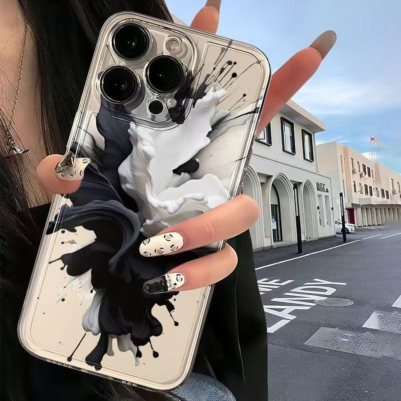 Арт-чехол с разбрызгиванием чернил подходит для мобильного телефона iphone11promax, простой, утолщенный и прозрачный Apple 11 противоударный 11/11.