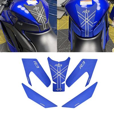 XIAMAOZPR Наклейка-протектор на бак мотоцикла Decal для 2025 2024 2023 YZF-R3 YZF R3 Боковые накладки на бак для коленей сцепление Тракционная накладка на бак Боковая Новая модель...(синий)