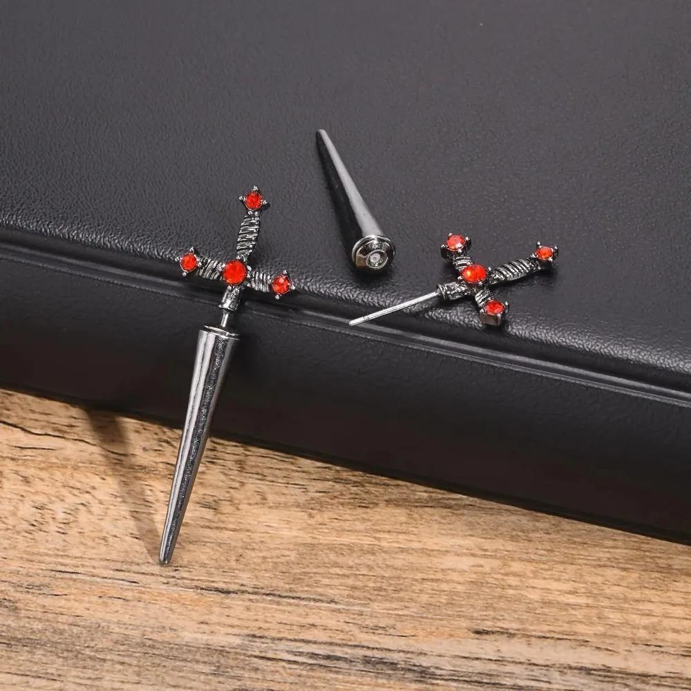 Kinitial Серьги-кинжалы Винтажные Крутые Панк Кристальные Ушные Манжеты Готика Кинжал Готические Серьги Украшения Подарок Для Мужчин Рок Годовщина
