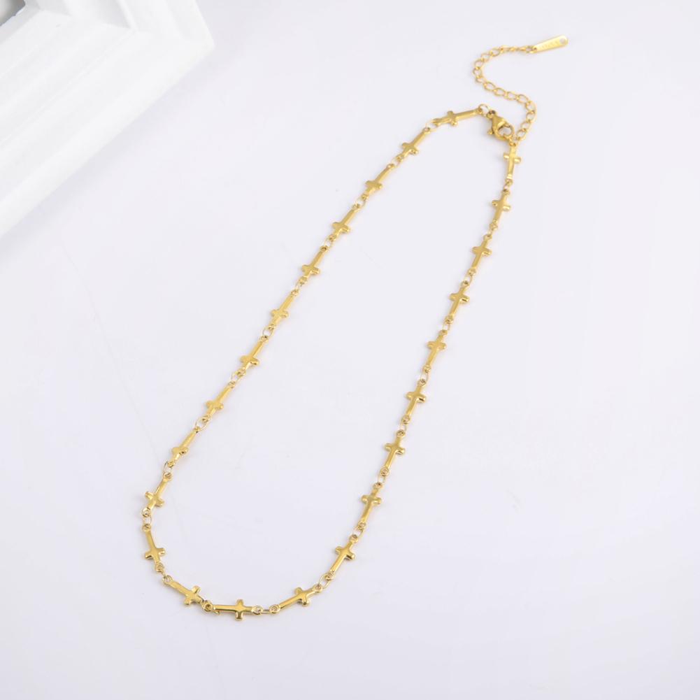 Cross Choker Necklace for Women Stainless Steel Gold Chain Necklaces Jewelry Year Gift