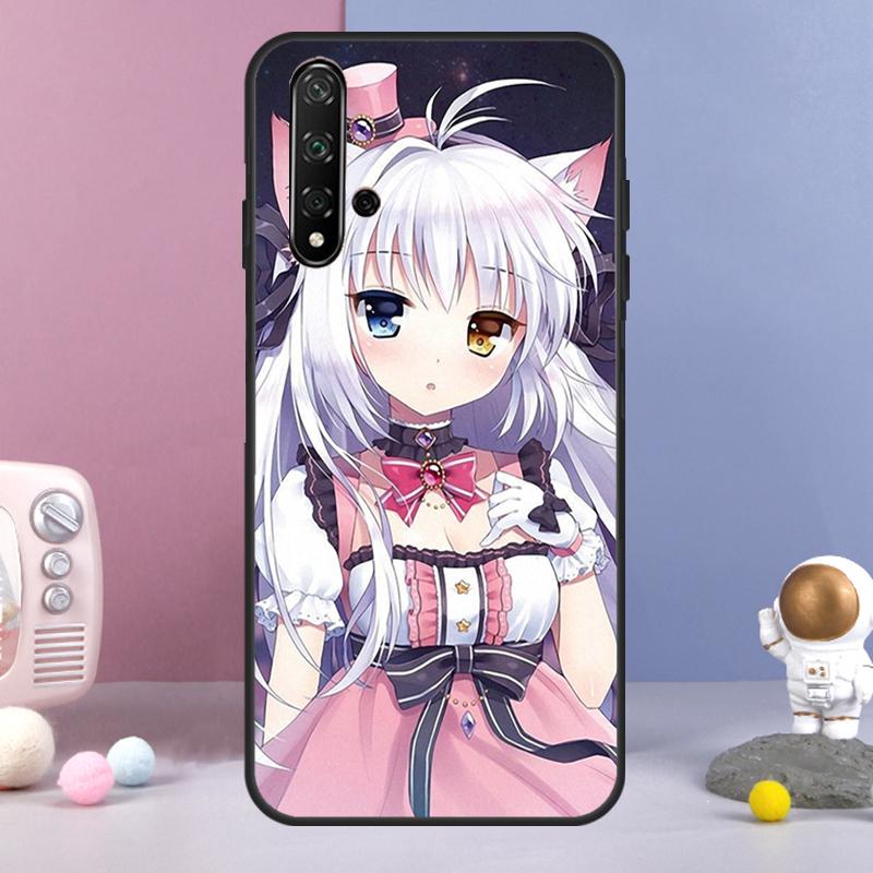 Чехол с аниме-девушкой-кошкой для Huawei Nova Y72 Y61 Y91 Y73 Y90 Y70 Y60 12s 12i 11i 8i 9 10 SE P60 P30 Pro P40 Lite