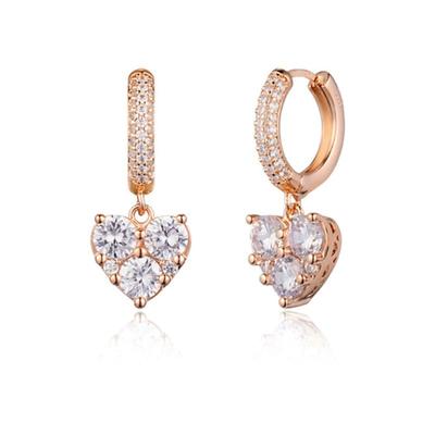Серьги-пусеты ELLE Jewelry 14K GF Bijoux в форме сердца ELGPEE474