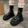 Женские ботильоны на платформе и высоком каблуке, модная обувь 2025 года, тренд зимы, новые плиссированные панк-ботинки «челси», туфли-лодочки на молнии, женские ботинки