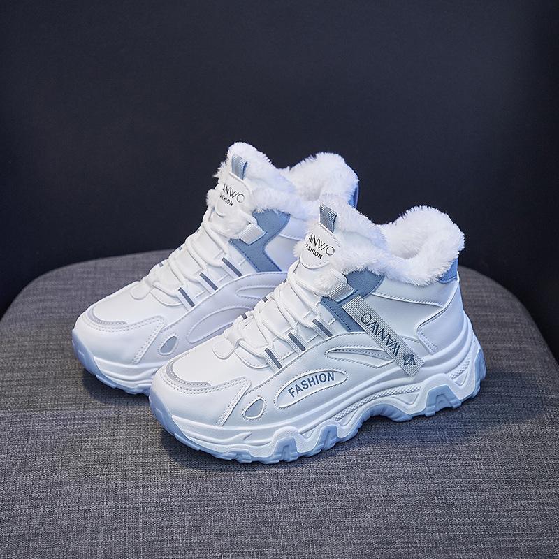 Женские повседневные кроссовки, нескользящие, удобные, спортивная обувь, женская зимняя обувь на открытом воздухе, вулканизированная обувь, женские флисовые кроссовки для ходьбы