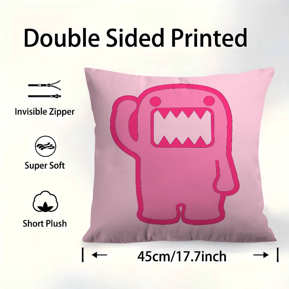 Cute Domo-Kun Pillowcase Toon Gift Cushion Cover Bedroom Home Sofa Chair Seat Decor Pillow Case