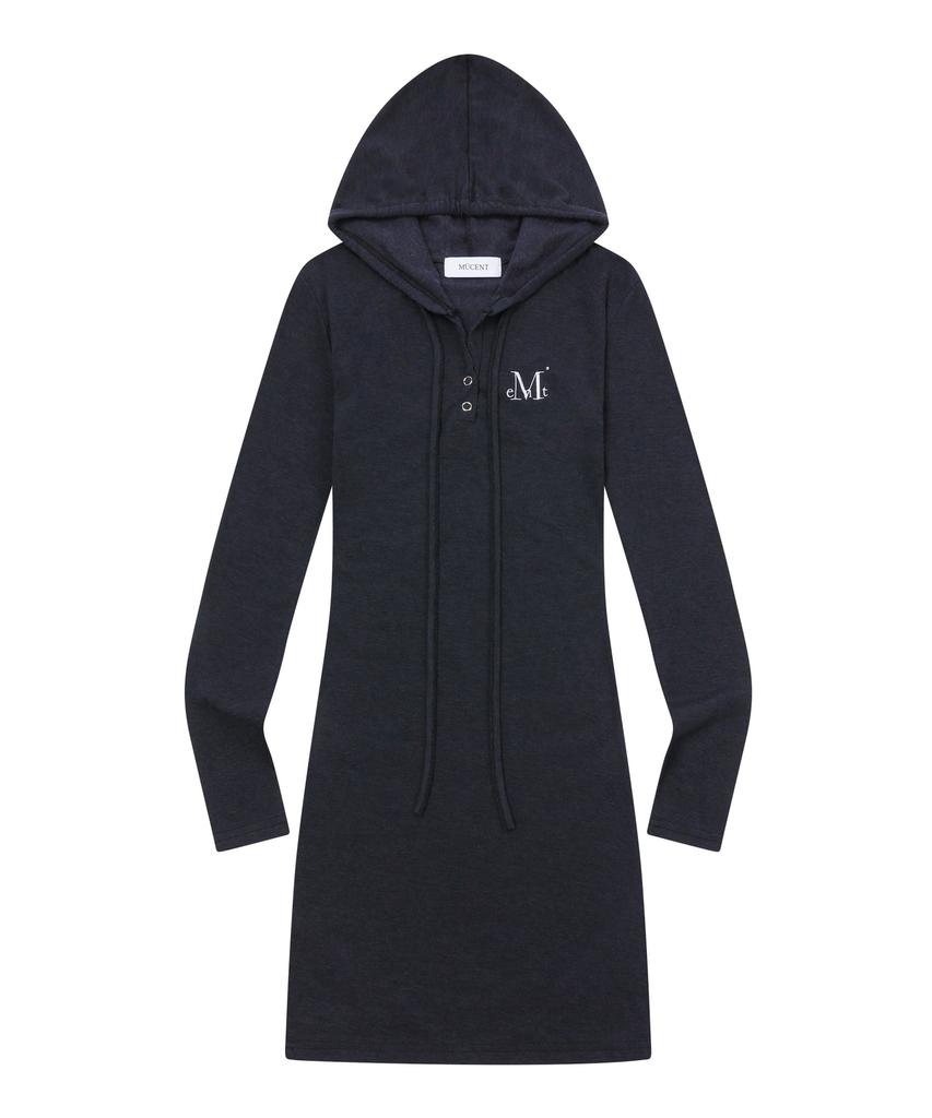 Mucent Cyan Hooded Neck Slim Fit Dress (4 Colors)