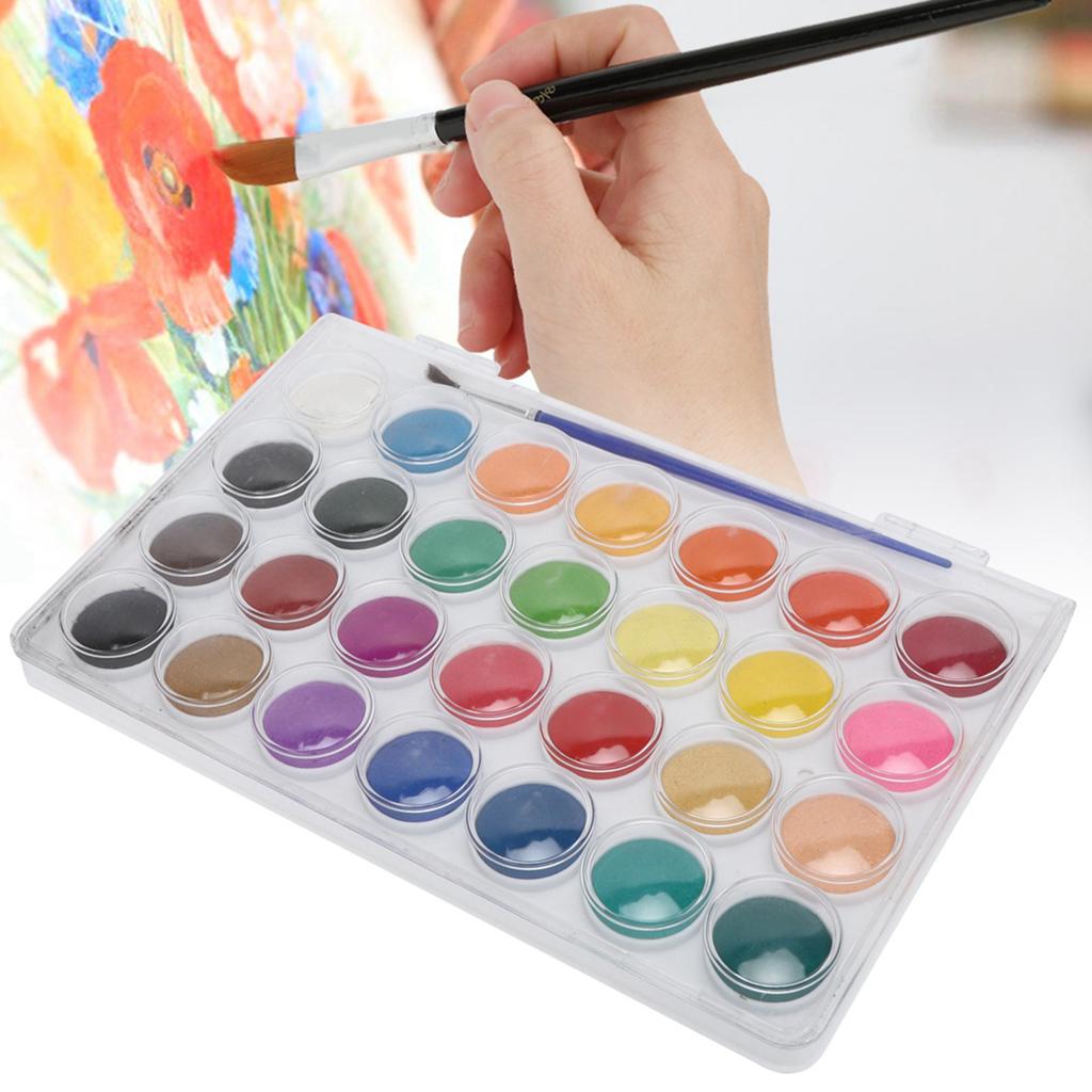 28 цветов твердые пигментные краски портативный набор пудры для художественной живописи для акварели гуаши