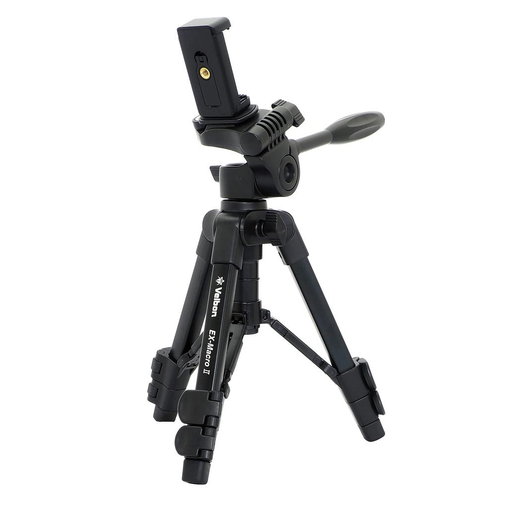 Velbon II AZ Tabletop Tripod for Lever Total Height Minimum Height Leg Diameter Pan Quick Shoe Aluminum Includes Smartphone Product 017915500617