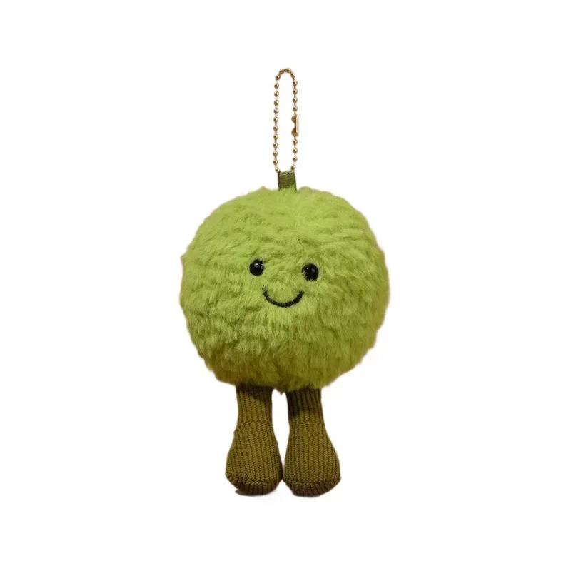 Cartoon Cute Fruit and Vegetable Plush Series Keychain Toy Peach Pear Cherry Doll Smiling Face Fruit Decoration Pet Gift